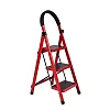 3-Step Foldable Household Ladder with Anti-Slip Wide Pedals and Safety Handrail