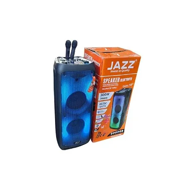 Jazz JZ-1010 Dual 10-Inch Rechargeable Party And Public Address Speaker System With Two Microphones And Bluetooth Connectivity