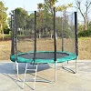 12ft Round Outdoor Trampoline with Ladder and Padded Poles