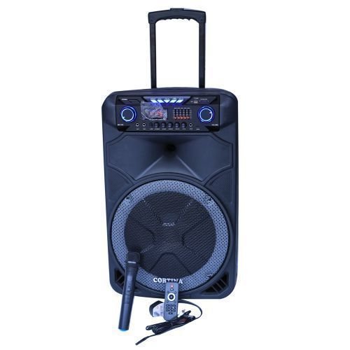 Cortina 15" Amplified Public Address Speaker Rechargeable - Black