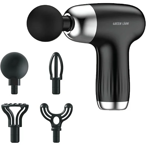 Rechargeable Deep Tissue Massage Gun with 4 Massage Heads &amp; 6 Speed Levels – Black