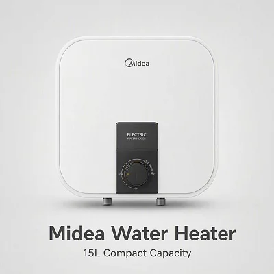 Midea 15L Electric Water Heater D15-20VI – 2000W Wall-Mounted Vertical