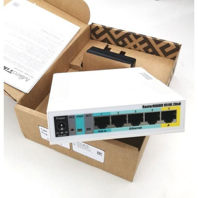 Mikrotik RB951Ui-2HnD Wireless Router 5 Port - White