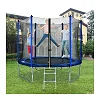 8ft Round Outdoor Trampoline with Ladder and Padded Poles