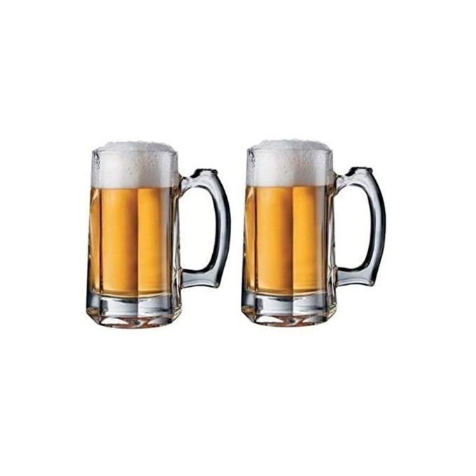 6 Pieces Of Heavy Glass Beer Glasses-Colorless
