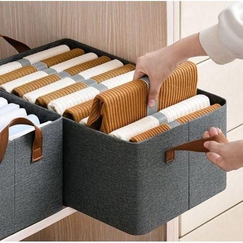 5Pcs Of Foldable Cloth Storage Box, Fabric Clothes Organizer for Wardrobe