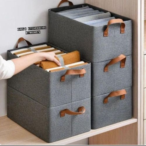 5Pcs Of Foldable Cloth Storage Box, Fabric Clothes Organizer for Wardrobe