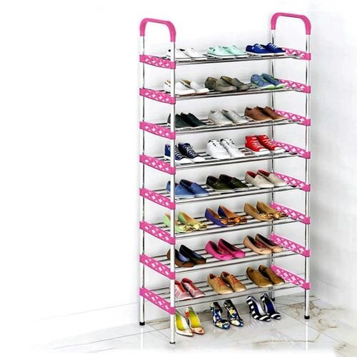 8-Tier Stainless Steel Shoe Rack - Space-SavingShoe Organizer