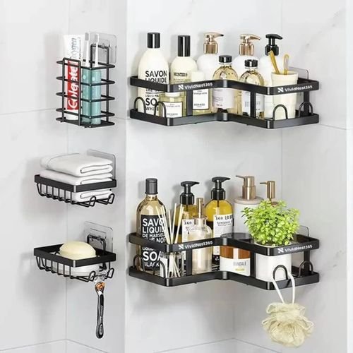 5pcs Shower Caddy Bathroom Organizer - Black
