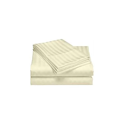 5X6 Egyptian Striped Bedsheets Set – 2 Bedsheets and 2 Pillowcases - Cream