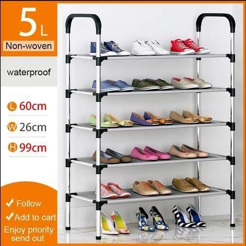 5 Layer Multipurpose Bags & Shoe Rack - Multicolor