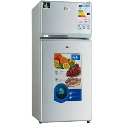 ADH 108 Litres Double Door Refrigerator – Silver/Grey Compact Fridge &amp; Freezer