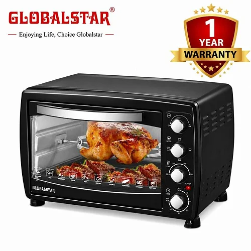 Globalstar GS-OV38 38L Electric Oven – Rotisserie, Convection, Interior Light &amp; Baking Function, Black
