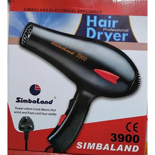 Simbaland Hand Held Hair Dryer 3900 – Professional Blow Dryer Black