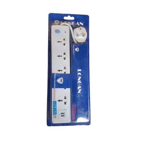 Original 5 Way Heavy Duty USB Extension Cable Socket - White