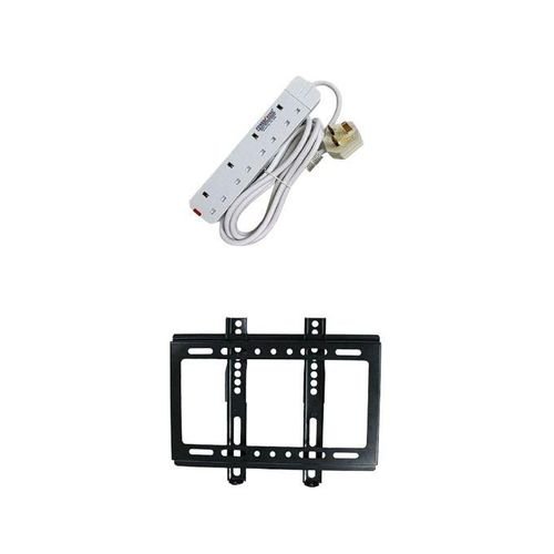 14 to 42 TV Wall Mount & 4 Way Extension Cable - Black, White