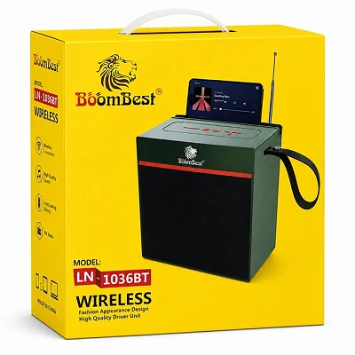 BoomBest LN-1036BT Portable Wireless Bluetooth Speaker with Phone Holder &amp; FM Radio