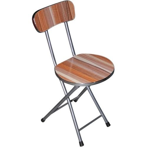 Wooden Folding Stool Chair with Back Support - Multicolor