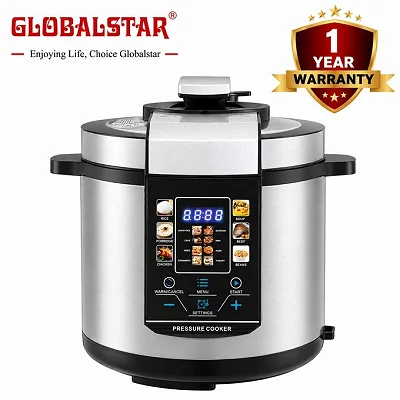 Globalstar GS-608 6 Litre 14-in-1 Electric Pressure Cooker - Frying Basket &amp; Steamer Included