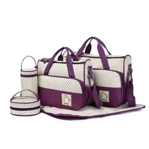 Baby Diaper Bag 5pcs Set - Multicolor