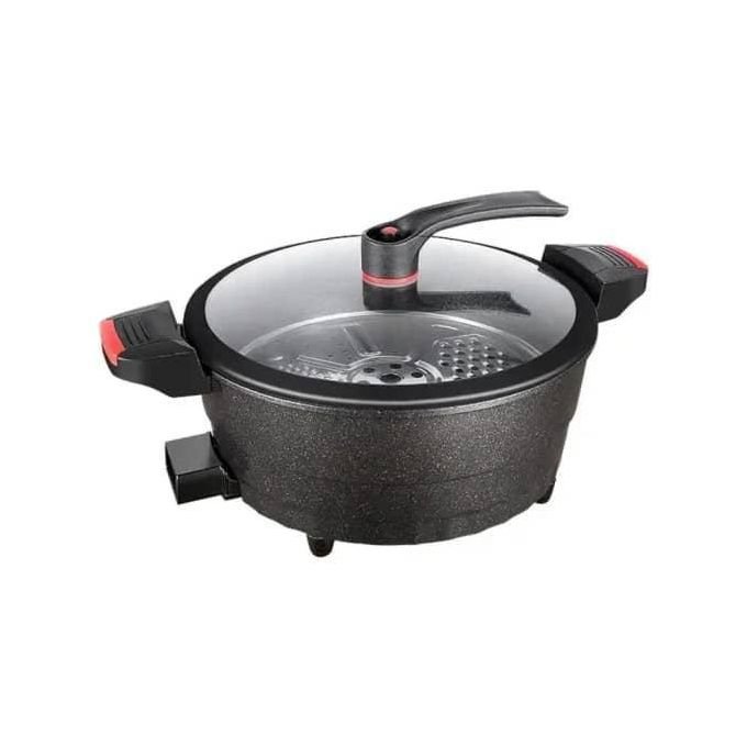 Hoffmans 110V 220V 8L Micro Pressure Cooker Instant Electric Cooking Pot With Steamer- Black