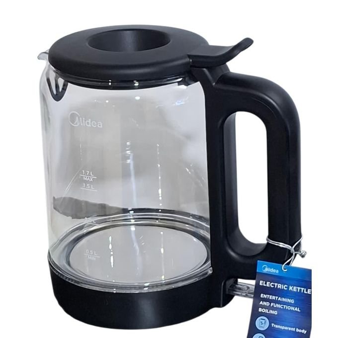 Midea Cordless Electric Glass Kettle 1.7L- Black