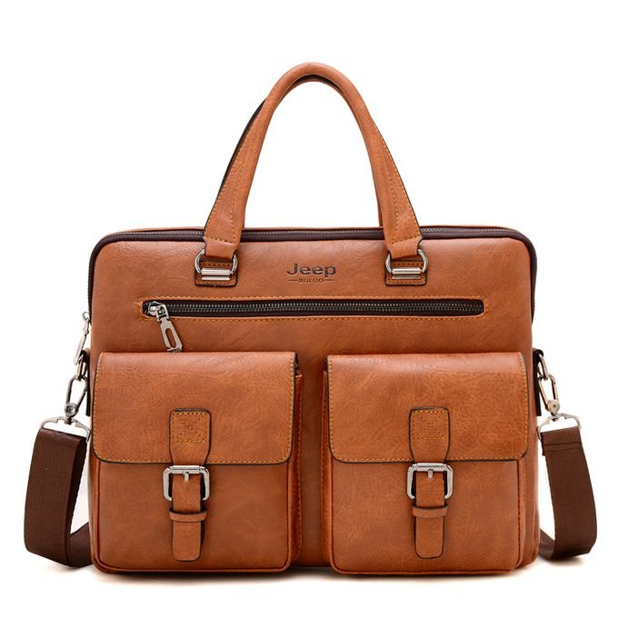 Jeep Buluo 15 Inches Waterproof Leather Laptop Bag