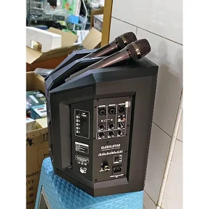 Global star Rechargeable Portable Wireless Amplified Speaker For Street Preaching Campaigns Advertising Mic Guitar Usb Ports And Knobs For Adjusting Good Bass Treble Echo - Multicolor
