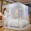 4x6 Freestanding Mosquito Net 3-Door Design with 4 Stainless Steel Stands – White