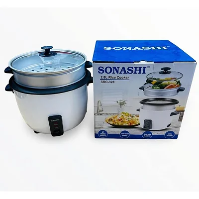 Sonashi 2.8L 1000W Rice Cooker &amp; Steamer – SRC-328 -Silver