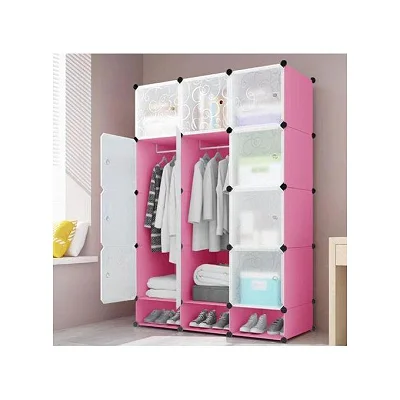 3-Column Modular Plastic Wardrobe – Portable Clothes &amp; Storage Organizer