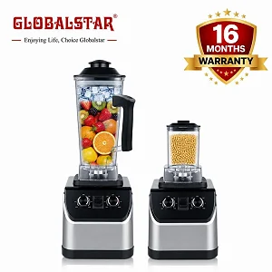 Globalstar GS-1588 Heavy Duty Commercial Blender 2-in-1 with Grinder