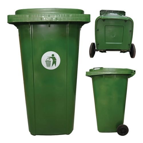 Outdoor 240L Plastic Waste Bin – Large Capacity, Durable & Weather-Resistant. Green