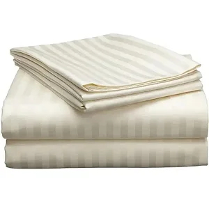 4Pcs 5×6 Egyptian Cotton Bedsheets Set – 2 Bedsheets & 2 Pillowcases – Cream