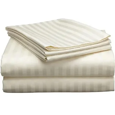 4Pcs 5×6 Egyptian Cotton Bedsheets Set – 2 Bedsheets &amp; 2 Pillowcases – Cream