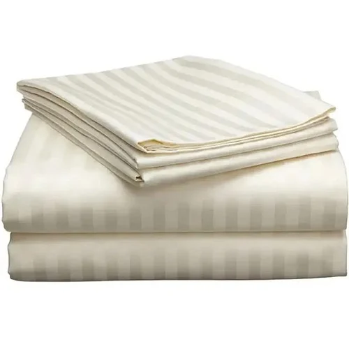 4Pcs 5×6 Egyptian Cotton Bedsheets Set – 2 Bedsheets &amp; 2 Pillowcases – Cream