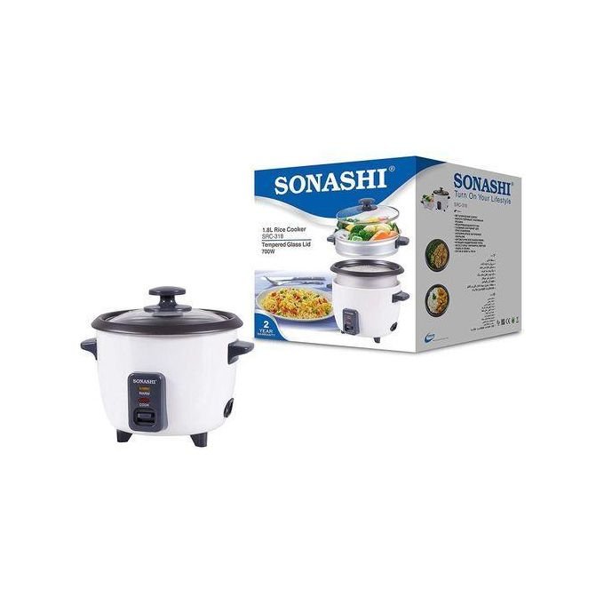Sonashi 1.8L Rice Cooker – Non-Stick Pot, Steamer & Keep Warm