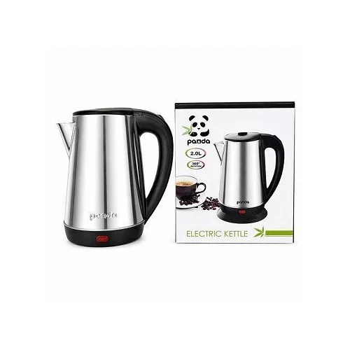 Panda 2L Electric Kettle Stainless Steel – Fast Boil, Black &amp; Silver
