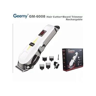 Geemy Cordless Rechargeable Hair Clipper Beard Trimmer &amp; Shaver – White &amp; Black