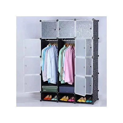 3-Column Portable Plastic Wardrobe