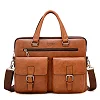 Jeep Buluo Brown 14-Inch Waterproof Leather Laptop Bag – Brown