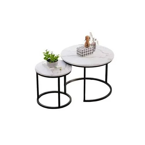 Round Nesting Coffee Table Set of 2 – Multi-Colour