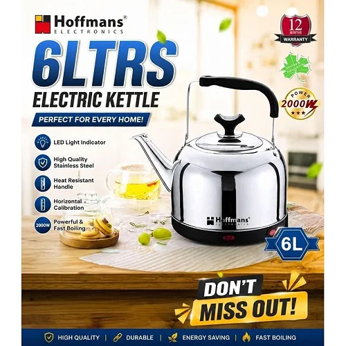 Hoffmans 6L Stainless Steel Electric Kettle 2000W