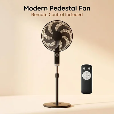 Midea 16-Inch Pedestal Stand Fan – 3 Speeds, Remote Control, 50W