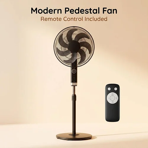 Midea 16-Inch Pedestal Stand Fan – 3 Speeds, Remote Control, 50W