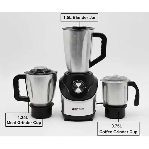 Hoffmans 800W Blender &amp; Grinder 3-in-1 – Ice Crusher with Stainless Steel Cups