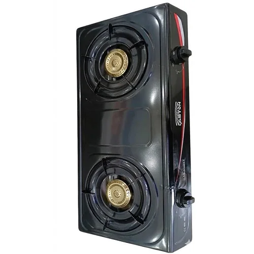 Double Burner Gas Stove with Automatic Ignition – Black (1 Year Warranty)