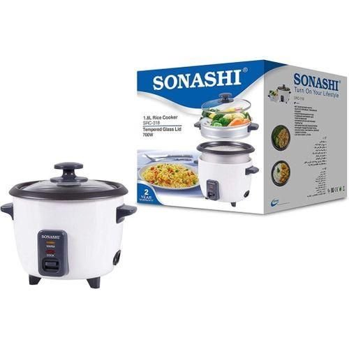 Sonashi Electric Rice Cooker 1.8L With Steamer SRC328 - White