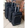 Dfavors Fabric Travel Suitcase Set with 4 Wheels – Black (Small, Medium & Large)