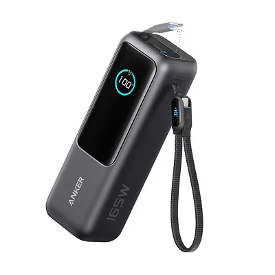 Anker Power Bank 25,000mAh 165W with 3 USB-C Ports &amp; Retractable Cable